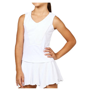 Girls' Tennis Tank White and Ripple Jersey Apparel Sofibella