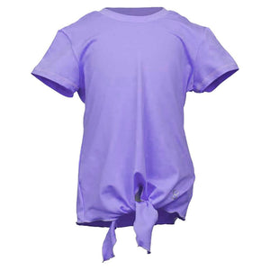 Girls' UV Colors Short Sleeve Tie Tennis Top Amethyst Apparel Sofibella