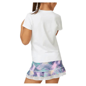 Girls` UV Colors Short Sleeve Tie Tennis Top White Apparel Sofibella