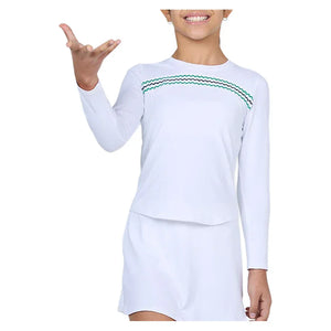 Girls` Long Sleeve Tennis Top White Apparel Sofibella