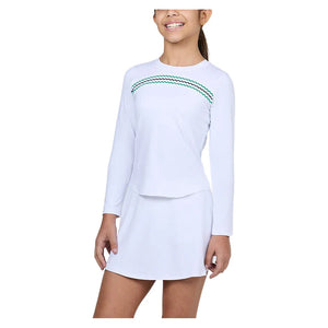 Girls` Long Sleeve Tennis Top White Apparel Sofibella