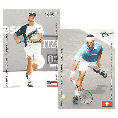 Andy Roddick vs Roger Federer Major Match Up Tennis Collector Card Memorabilia Netpro