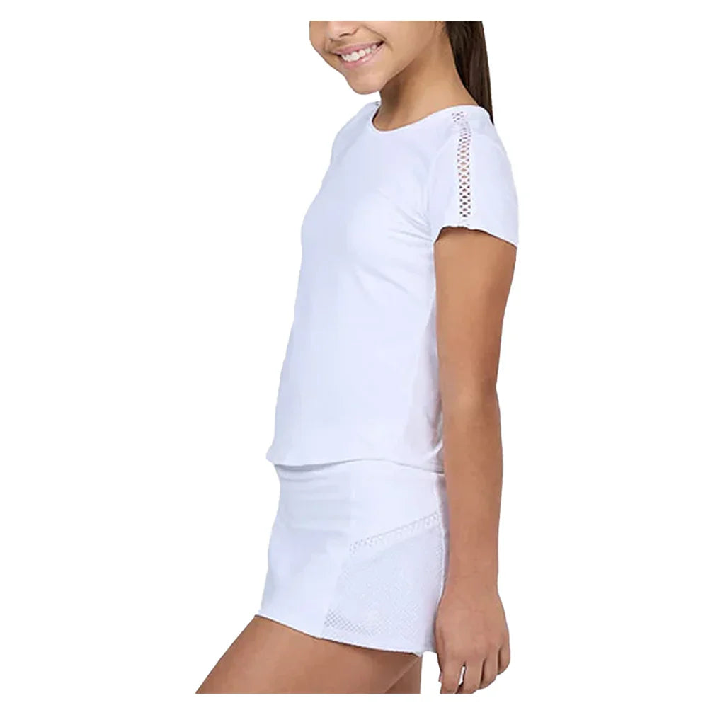 Girls` Short Sleeve Tennis Top White Apparel Sofibella