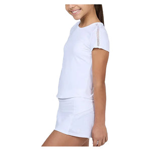 Girls` Short Sleeve Tennis Top White Apparel Sofibella