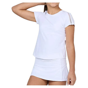 Girls` Short Sleeve Tennis Top White Apparel Sofibella