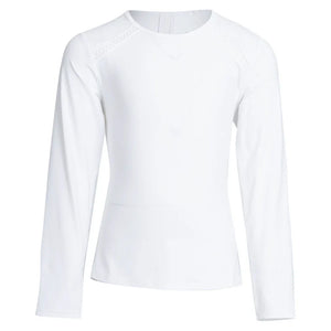 Girls` Long Sleeve Tennis Top White Apparel Sofibella