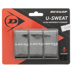 U Sweat 3 Pack Tennis Overgrip Black Accessories Dunlop