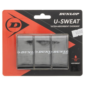 U Sweat 3 Pack Tennis Overgrip Black Accessories Dunlop