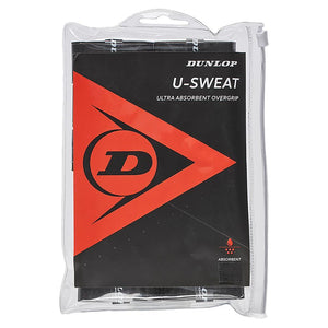U Sweat 12 Pack Tennis Overgrip Black Accessories Dunlop