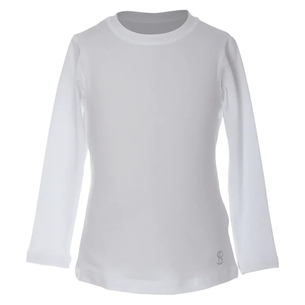 Girls` UV Colors Long Sleeve Tennis Top White Apparel Sofibella