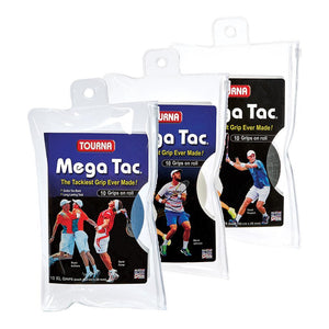 Mega Tac 10 Pack Tennis Overgrip Accessories Tourna