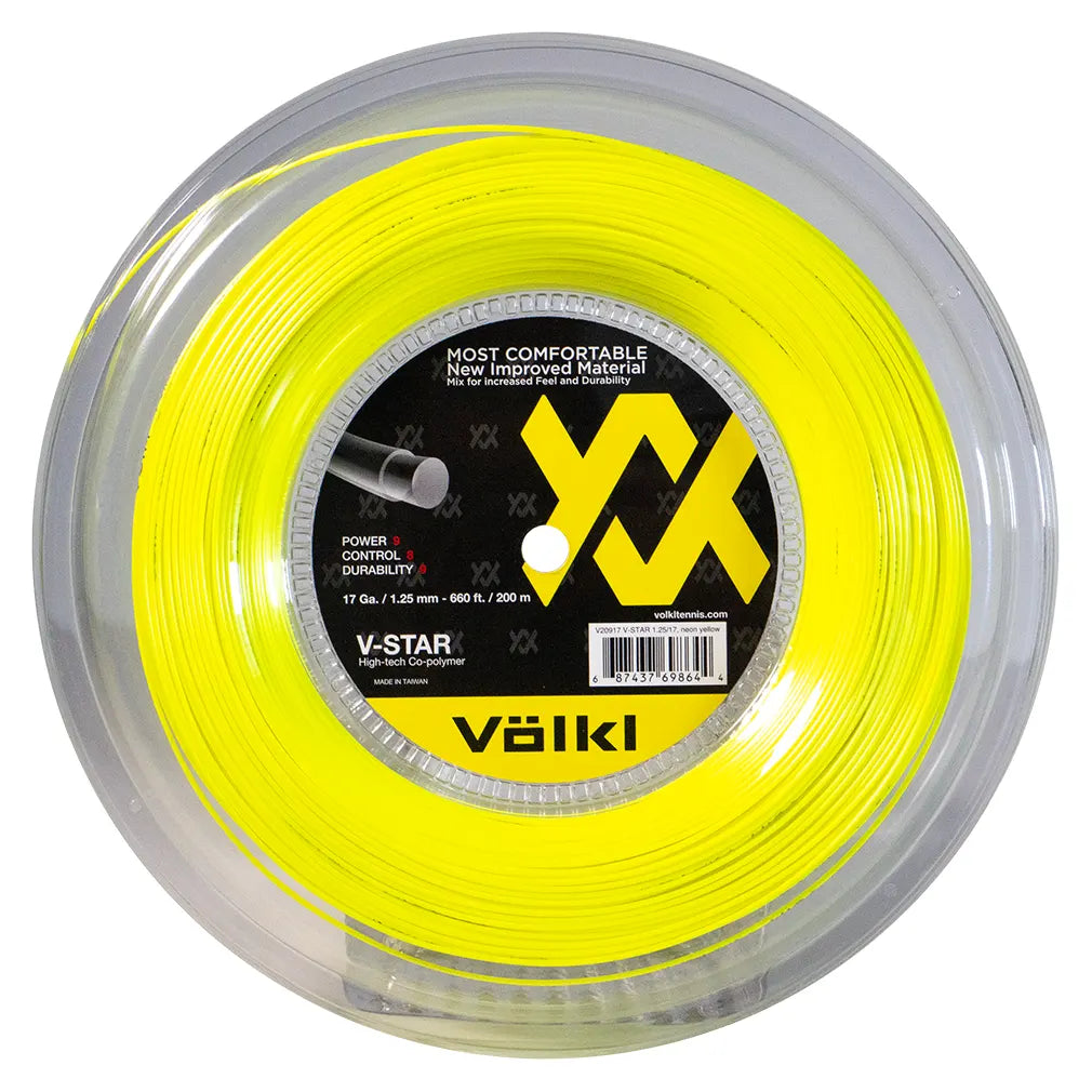 V-Star Tennis String Reel Neon Yellow Strings Volkl