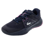 Women`s Power Serve Tennis Shoes Navy and Pink Footwear Lacoste