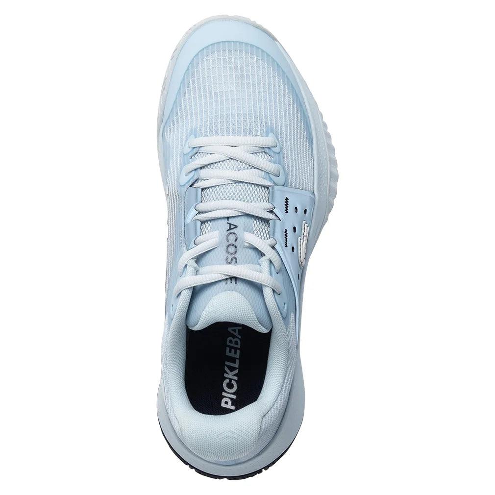Women`s Power Serve Tennis Shoes Light Blue and Navy Footwear Lacoste