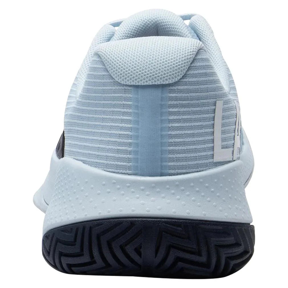 Women`s Power Serve Tennis Shoes Light Blue and Navy Footwear Lacoste