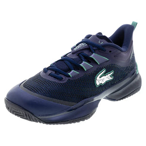 Men`s AG-LT23 Ultra Tennis Shoes Navy and Green Footwear Lacoste