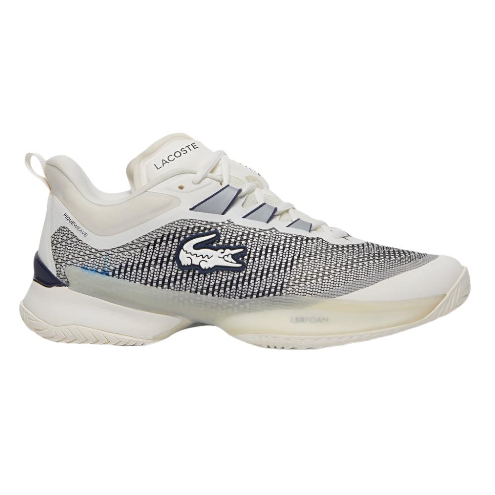 Men`s AG-LT23 Ultra Tennis Shoes Off White and Navy Footwear Lacoste