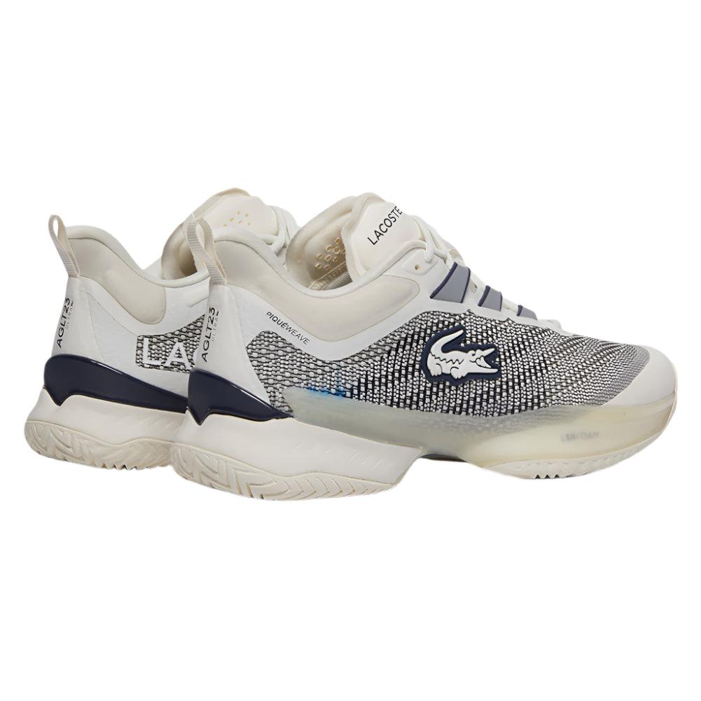 Men`s AG-LT23 Ultra Tennis Shoes Off White and Navy Footwear Lacoste