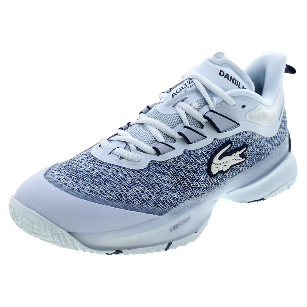 Men`s AG-LT23 Ultra DM Tennis Shoes Light Blue and Navy Footwear Lacoste