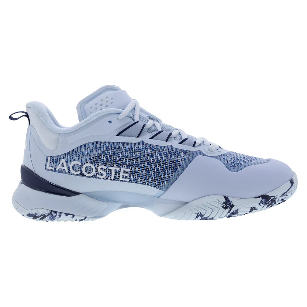 Men`s AG-LT23 Ultra DM Tennis Shoes Light Blue and Navy Footwear Lacoste