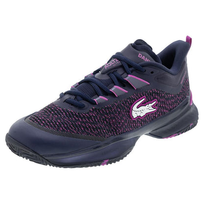 Men`s AG-LT23 Ultra DM Clay Tennis Shoes Navy and Pink Footwear Lacoste
