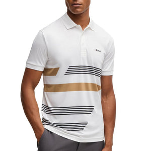 Men`s Paddy Tape Print Tennis Polo Apparel Hugo Boss