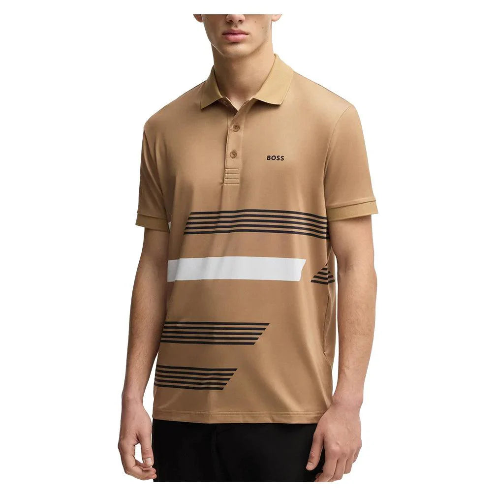Men`s Paddy Tape Print Tennis Polo Apparel Hugo Boss
