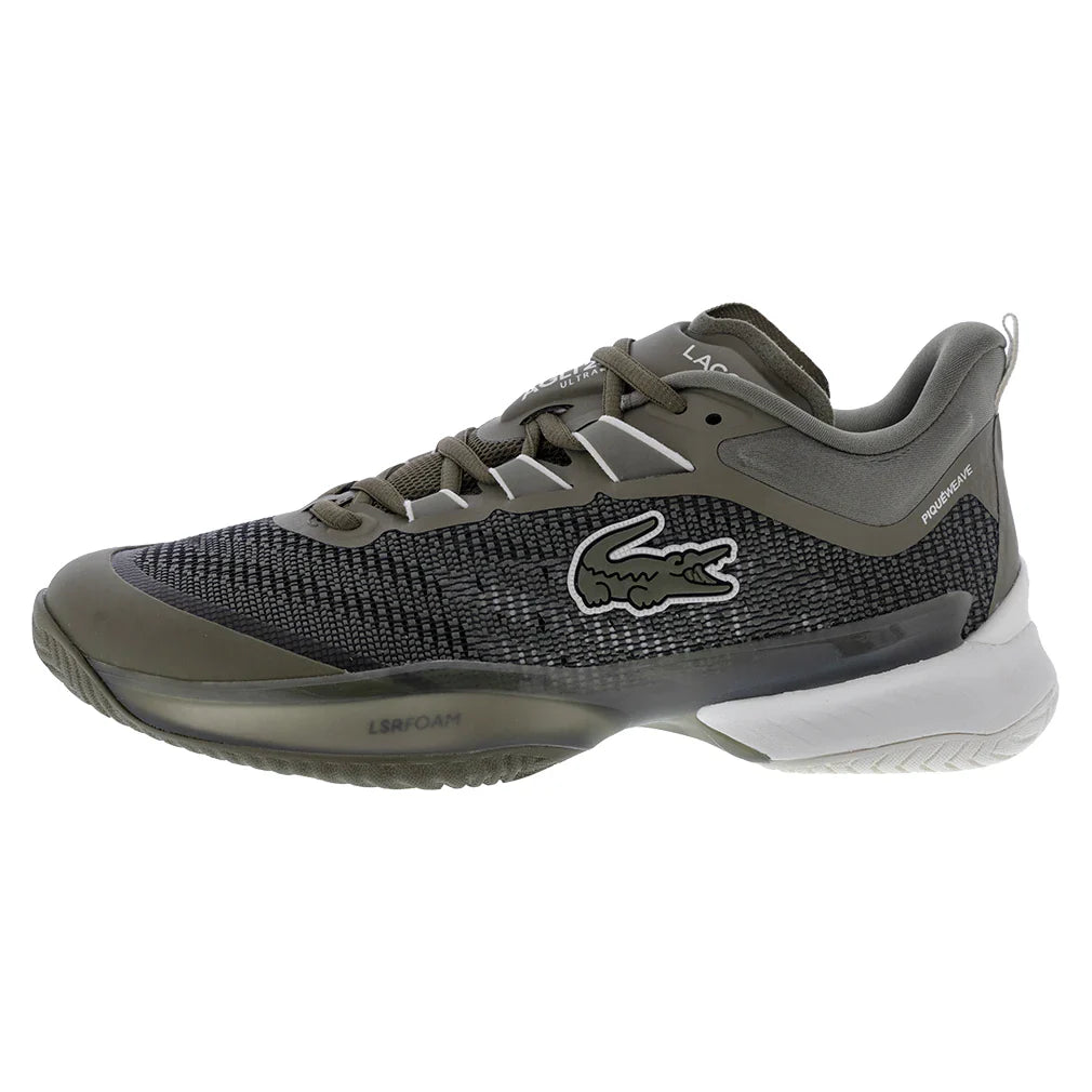 Men`s AG-LT23 Ultra Tennis Shoes Khaki and Off White Footwear Lacoste