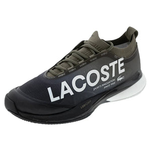 Men`s AG-LT25 Lite Tennis Shoes Khaki and Black Footwear Lacoste