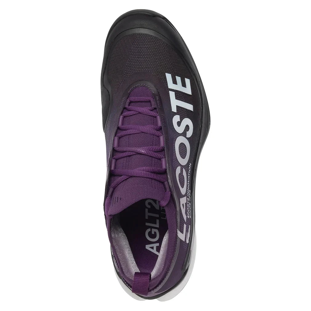 Men`s AG-LT25 Lite Tennis Shoes Purple and Black Footwear Lacoste