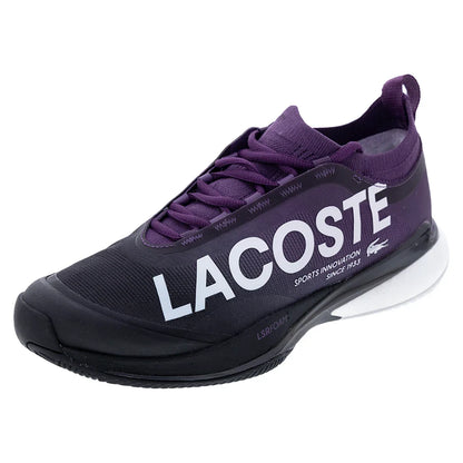 Men`s AG-LT25 Lite Tennis Shoes Purple and Black Footwear Lacoste