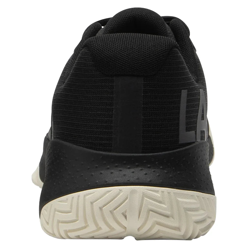 Men`s Power Serve Tennis Shoes Black and Off White Footwear Lacoste
