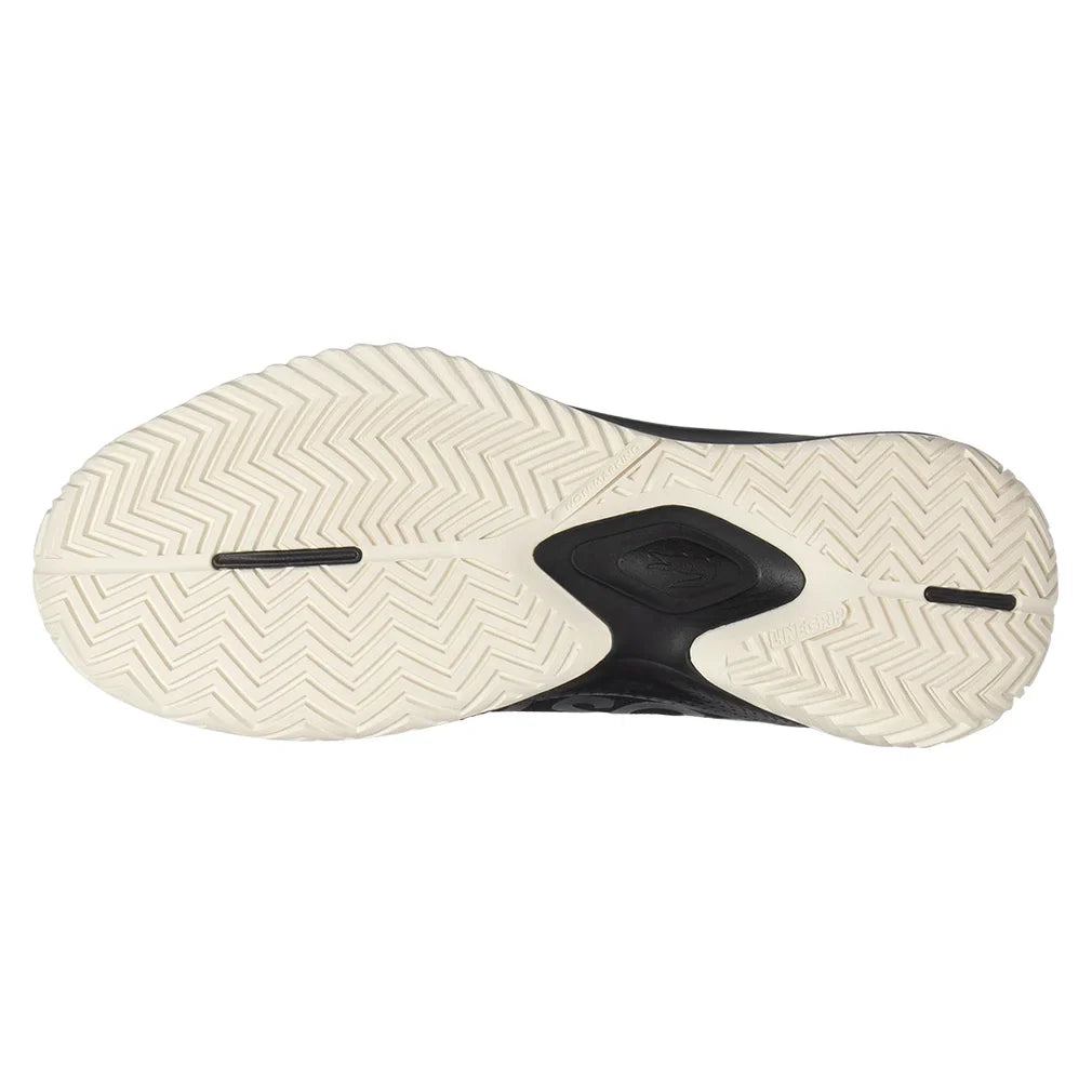 Men`s Power Serve Tennis Shoes Black and Off White Footwear Lacoste