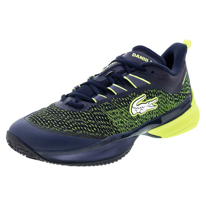 Men`s Daniil Medvedev AG-LT23 Ultra Clay Tennis Shoes Navy and Yellow Footwear Lacoste