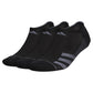 Men`s Superlite Stripe 3 No Show Socks 3-Pack Black and Night Grey Adidas