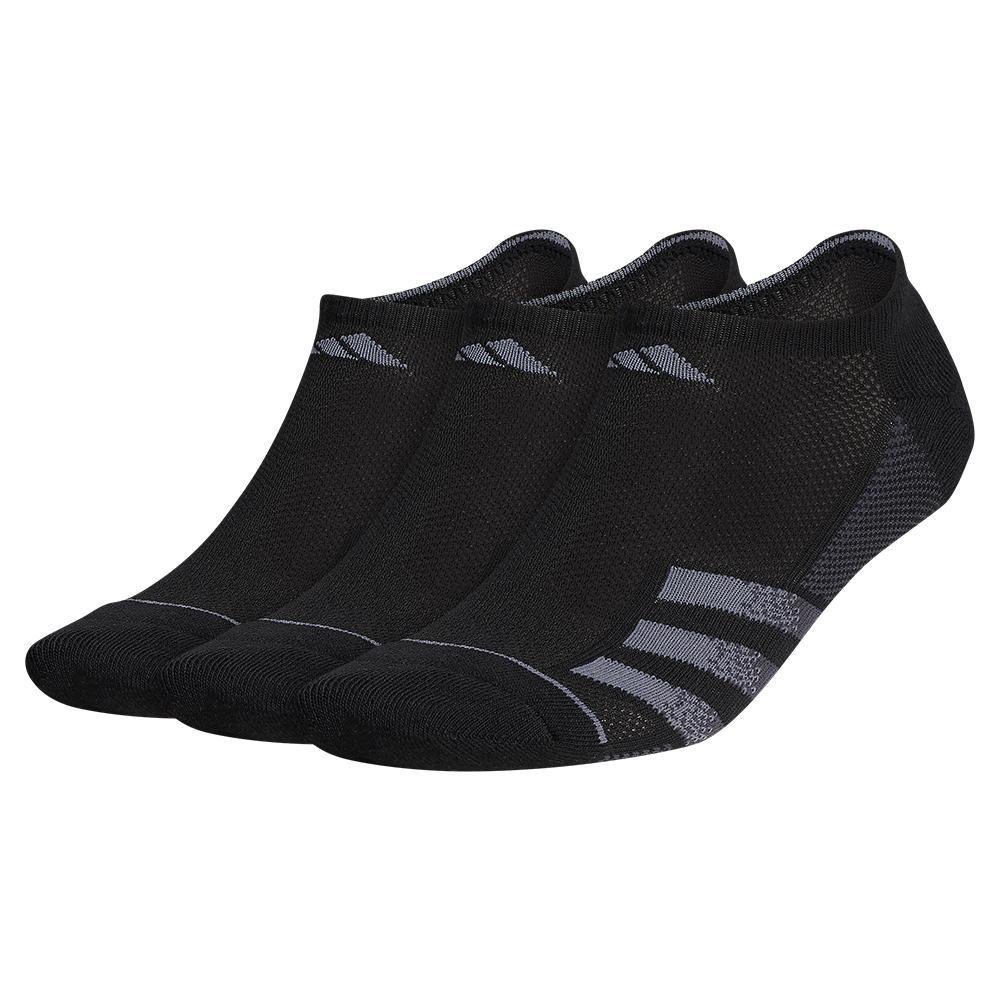 Men`s Superlite Stripe 3 No Show Socks 3-Pack Black and Night Grey Adidas