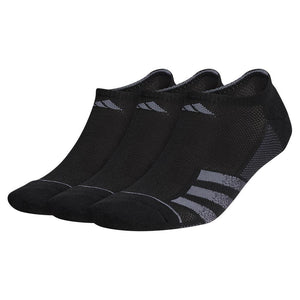 Men`s Superlite Stripe 3 No Show Socks 3-Pack Black and Night Grey Adidas