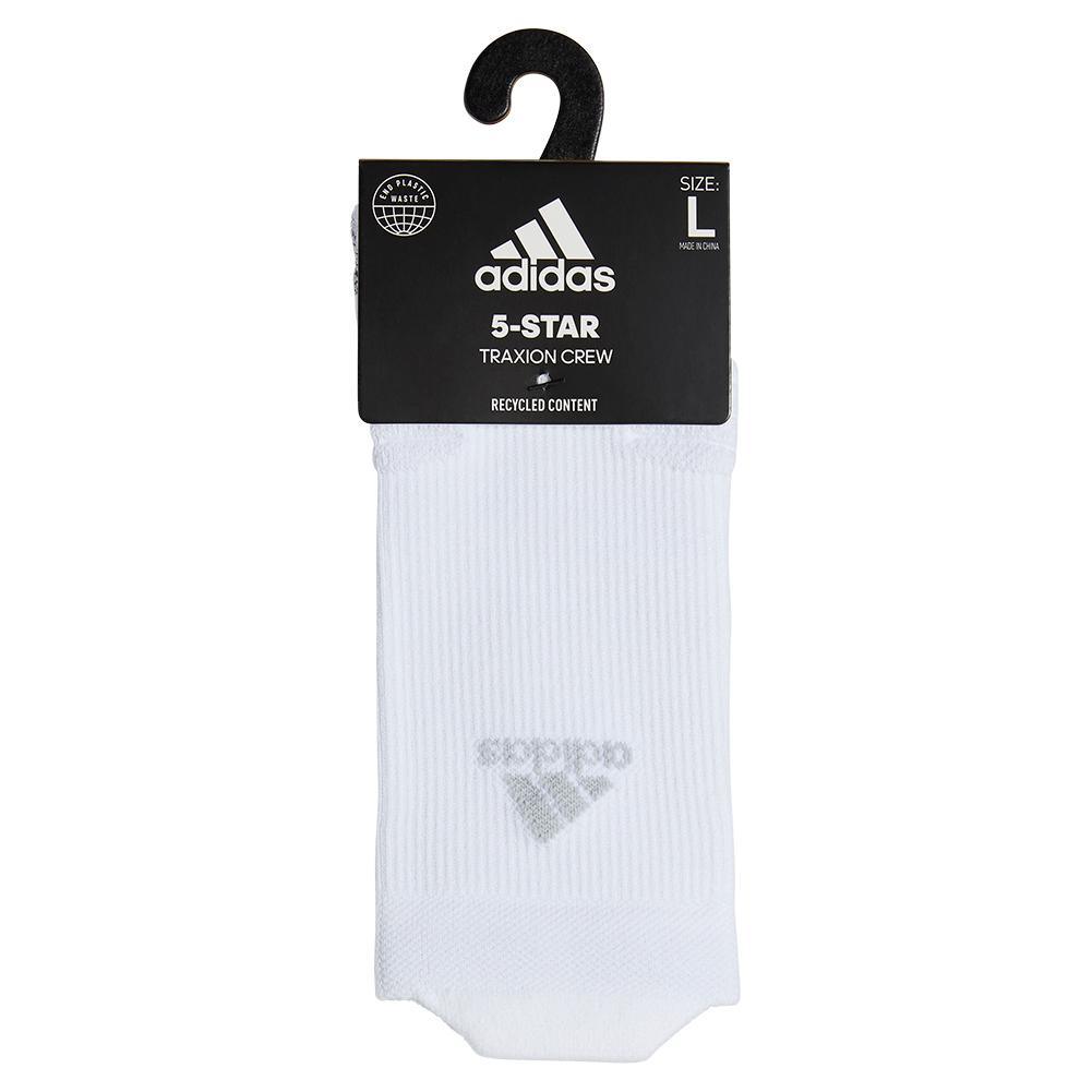 5-Star Team Traxion Crew Socks White and Clear Grey Adidas