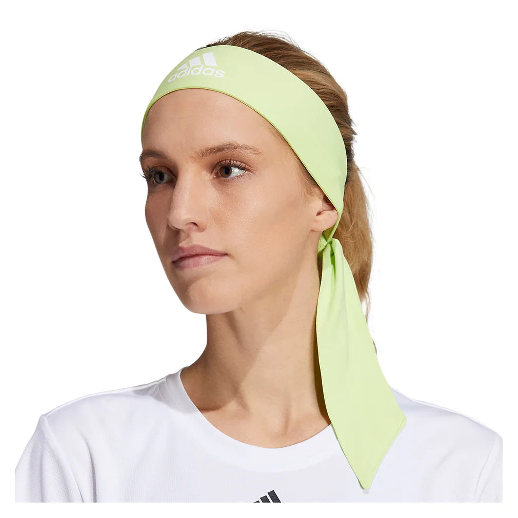 Alphaskin Tie Headband Pulse Lime and White Accessories Adidas