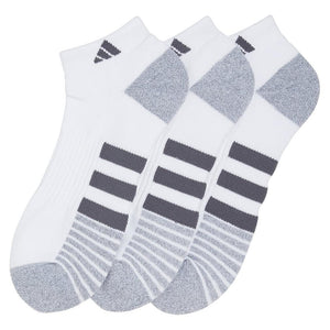 Men`s Cushioned 3.0 3 Pack Low Cut Tennis Socks White and Onix Grey Socks Adidas