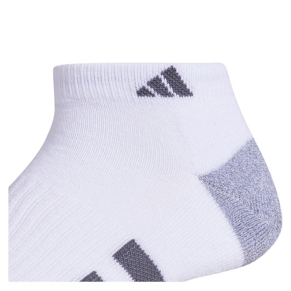 Men`s Cushioned 3.0 3 Pack Low Cut Tennis Socks White and Onix Grey Socks Adidas