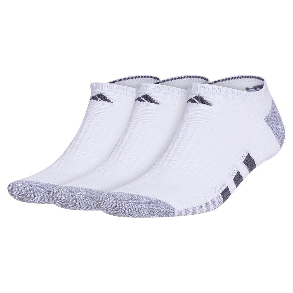 Men`s Cushioned 3.0 3 Pack No Show Tennis Socks White and Onix Grey Socks Adidas