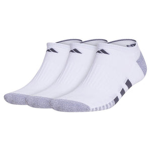 Men`s Cushioned 3.0 3 Pack No Show Tennis Socks White and Onix Grey Socks Adidas
