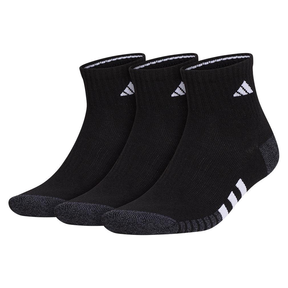 Men`s Cushioned 3.0 3 Pack Quarter Tennis Socks Black and White Socks Adidas
