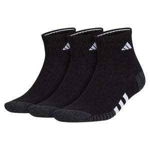 Men`s Cushioned 3.0 3 Pack Quarter Tennis Socks Black and White Socks Adidas