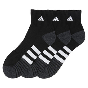 Men`s Cushioned 3.0 3 Pack Quarter Tennis Socks Black and White Socks Adidas