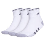 Men`s Cushioned 3.0 3 Pack Quarter Tennis Socks White and Onix Grey Socks Adidas