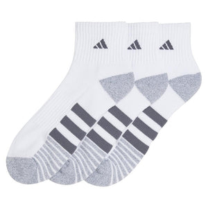 Men`s Cushioned 3.0 3 Pack Quarter Tennis Socks White and Onix Grey Socks Adidas