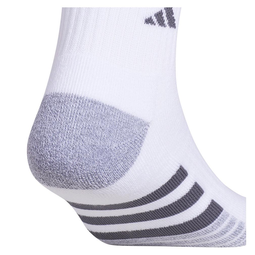 Men`s Cushioned 3.0 3 Pack Quarter Tennis Socks White and Onix Grey Socks Adidas