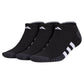 Men`s Cushioned 3.0 3 Pack No Show Tennis Socks Black and White Socks Adidas
